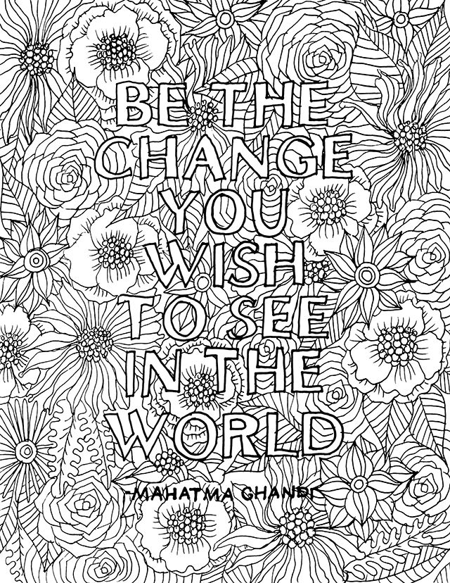 Be the change download for you quote coloring pages color quotes adult coloring pages
