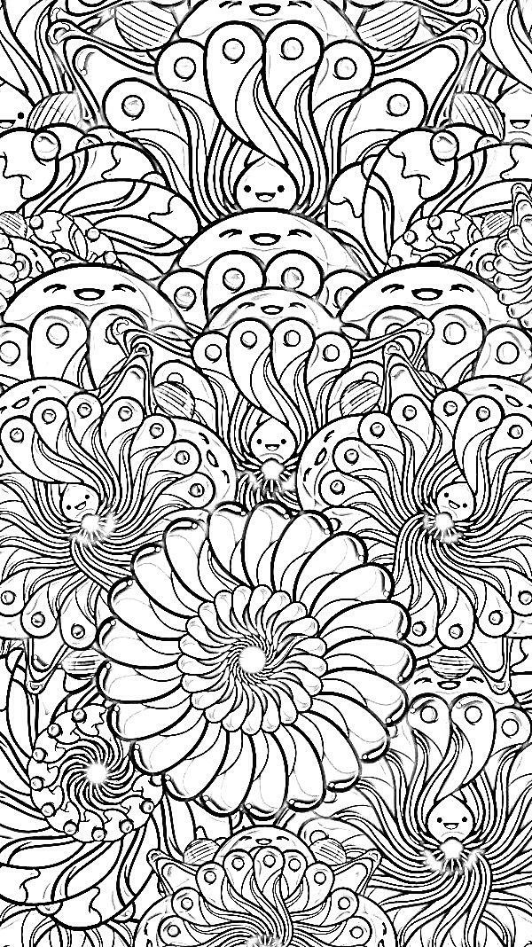 Beautiful floral coloring book pages