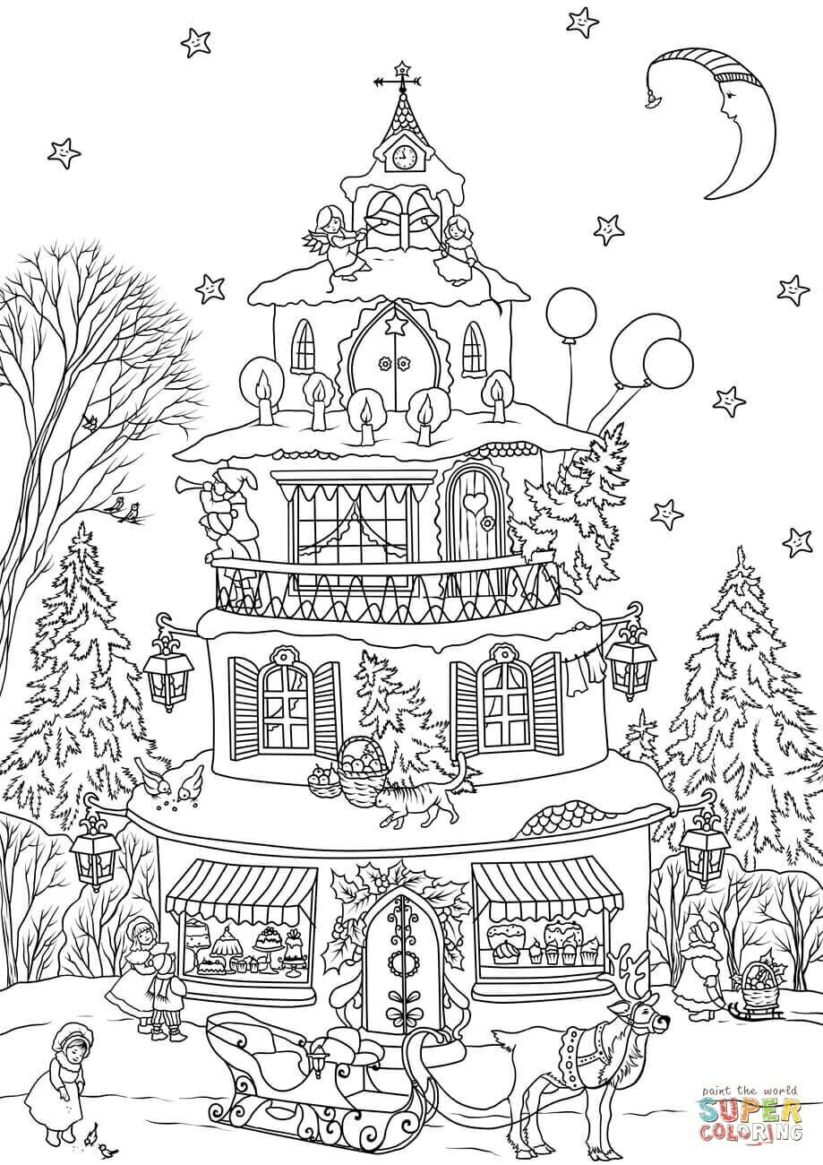 Christmas house christmas coloring pages coloring pages house colouring pages