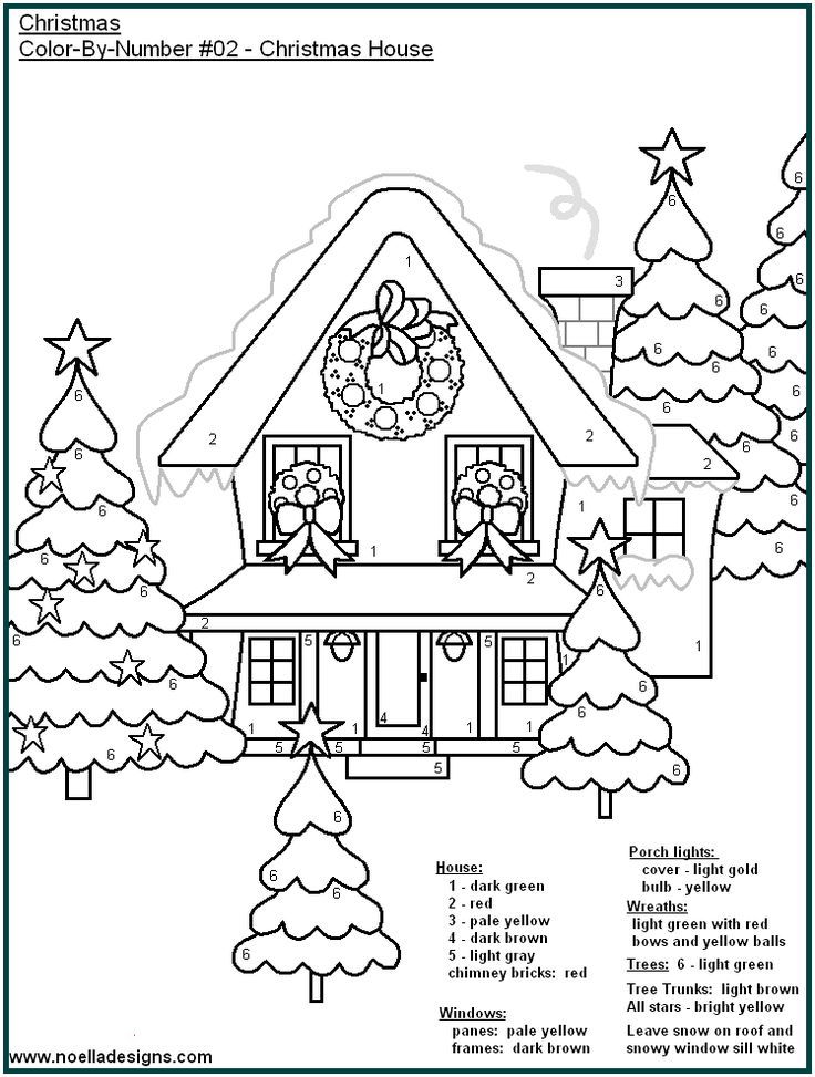 Christmas house color by number coloring page christmas color by number christmas colors christmas coloring pages