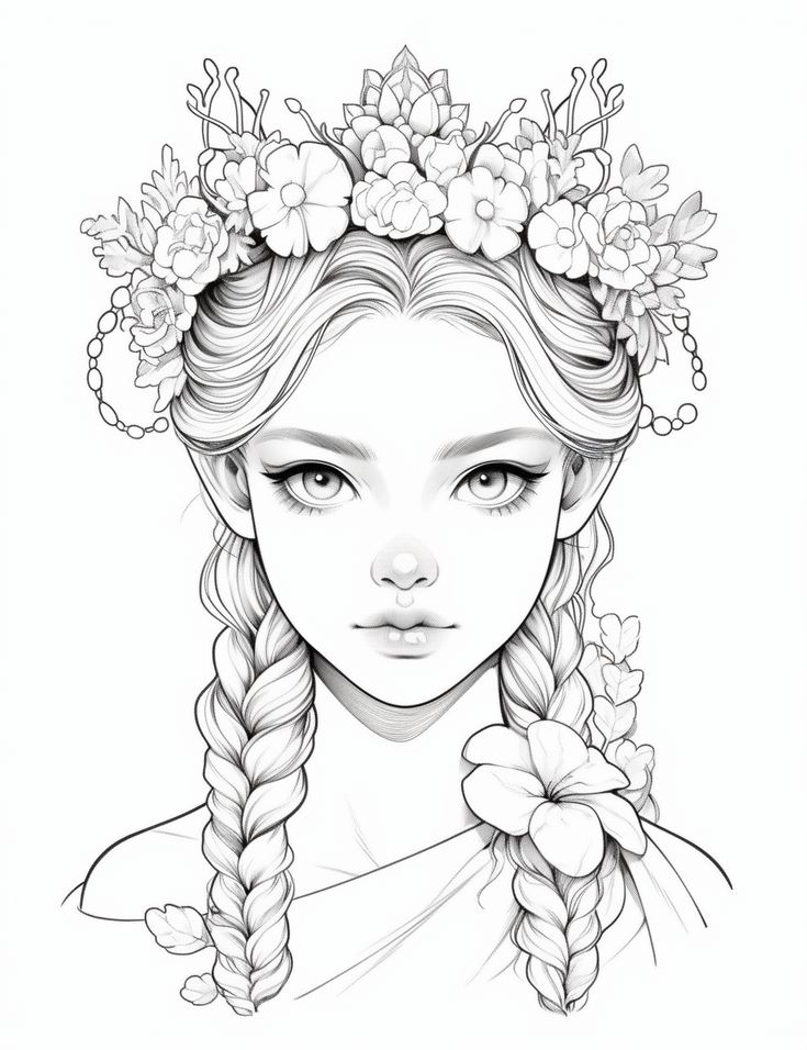 Princess with flower coloring page folhas para colorir dezenhos para colorir desenhos lindos para colorir