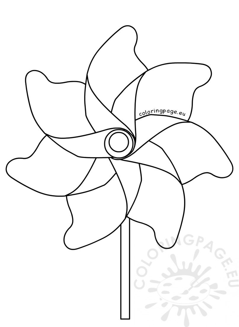 Summer coloring page pinwheel coloring page