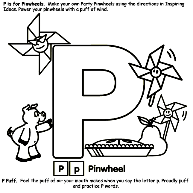 Alphabet p coloring page