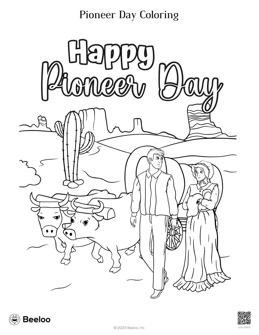 Pioneer day coloring â printable crafts and activities for kids