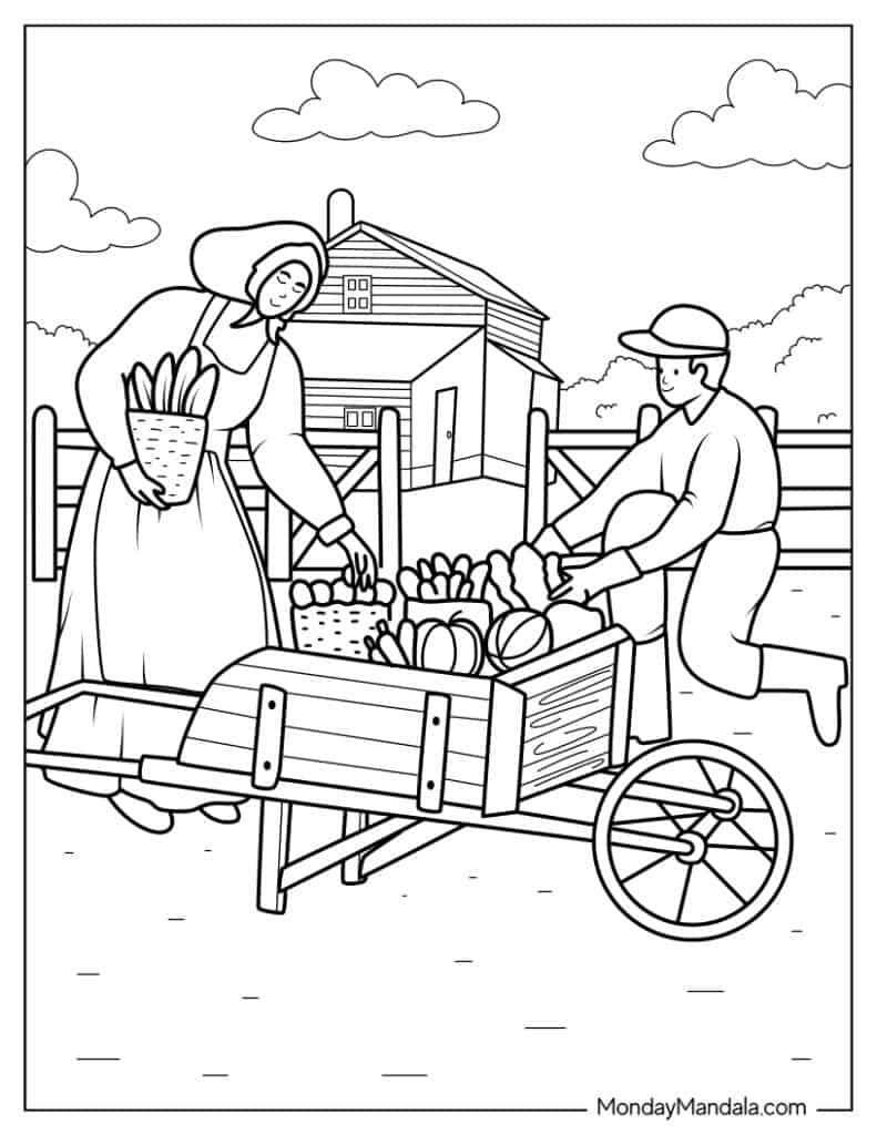 Farm coloring pages free pdf printables