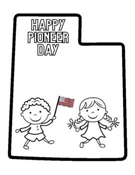 Pioneer day th of july coloring pages for utah tpt