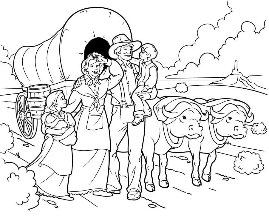 Pioneer day coloring page