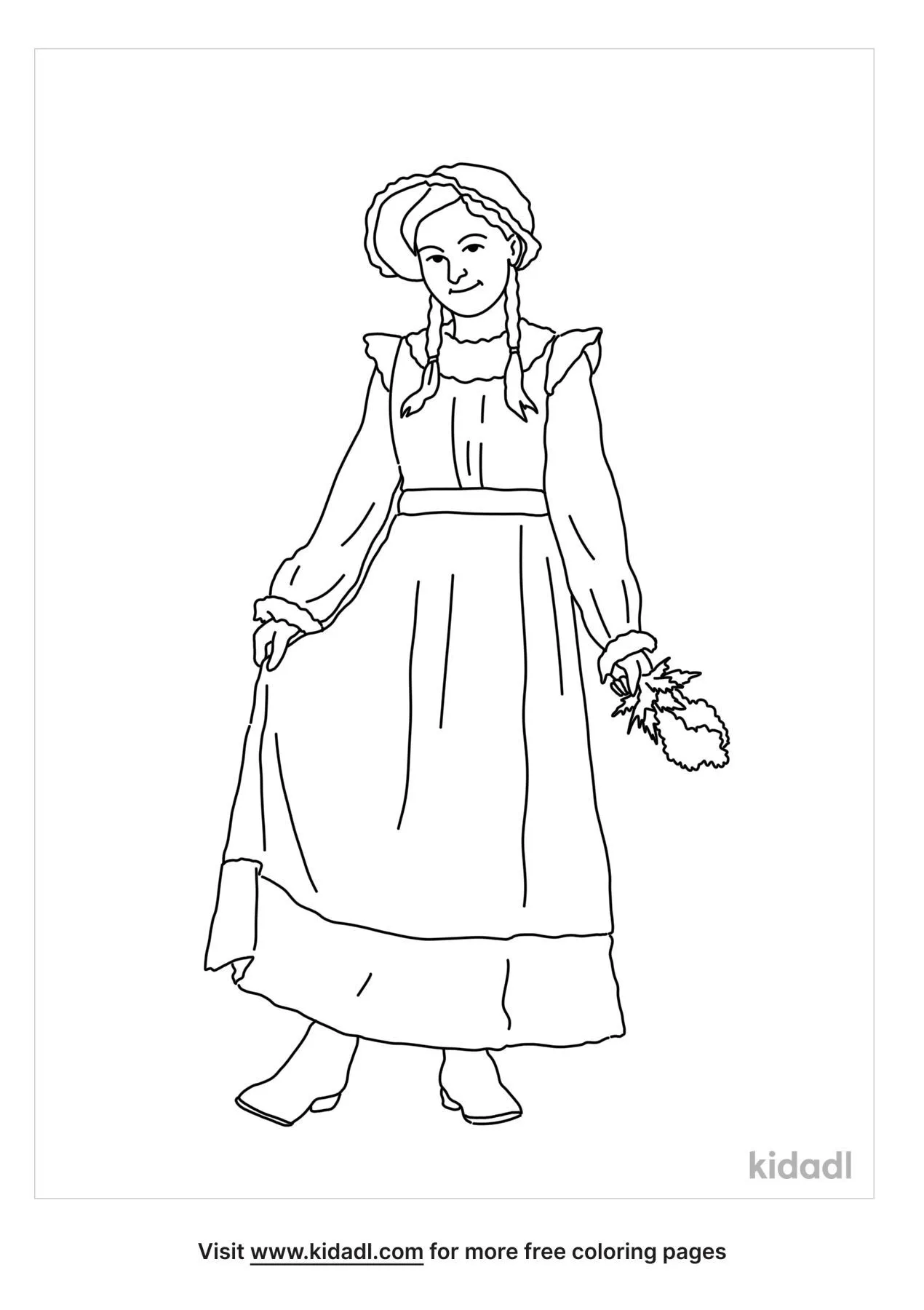 Free pioneer girl coloring page coloring page printables