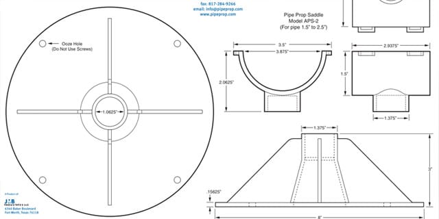 Pipe prop fort worth dallas houston tx tulsa ok pipe support system