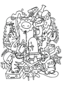 Pipes doodle coloring page free printable coloring pages