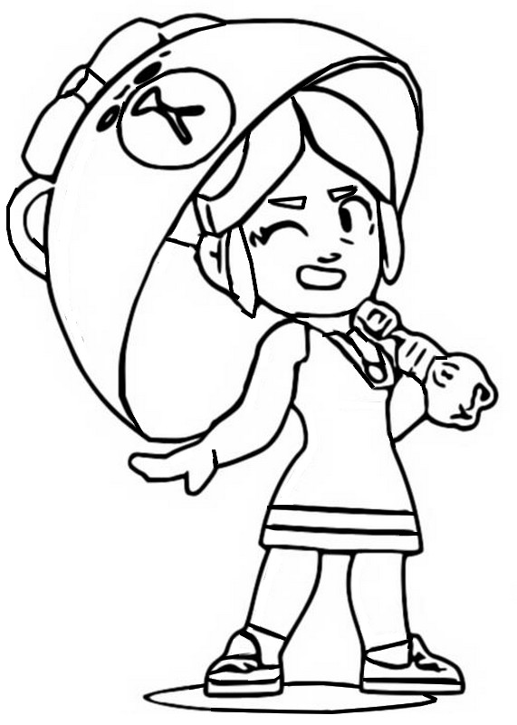 Coloring page brawl stars season snowtel choco piper