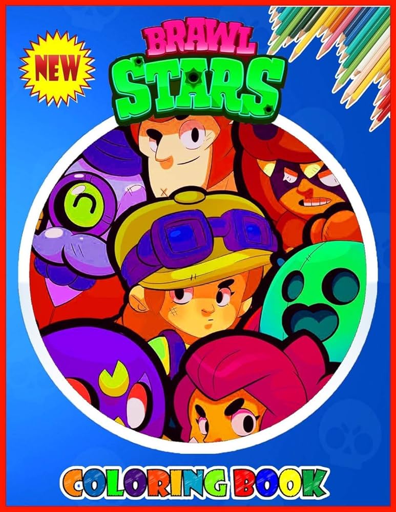 Brawl stars coloring book amazing brawl stars coloring book for those who love edgar leon crow spike mortis tara piper pam frank game designs for kids and adults âxâ size