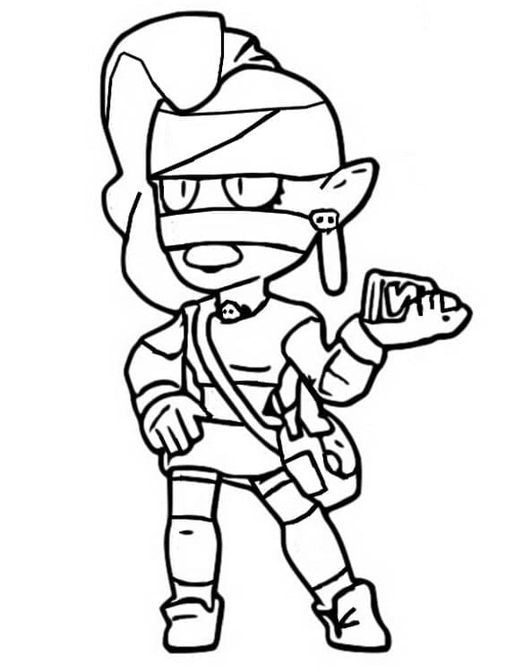 Piper from brawl stars coloring page