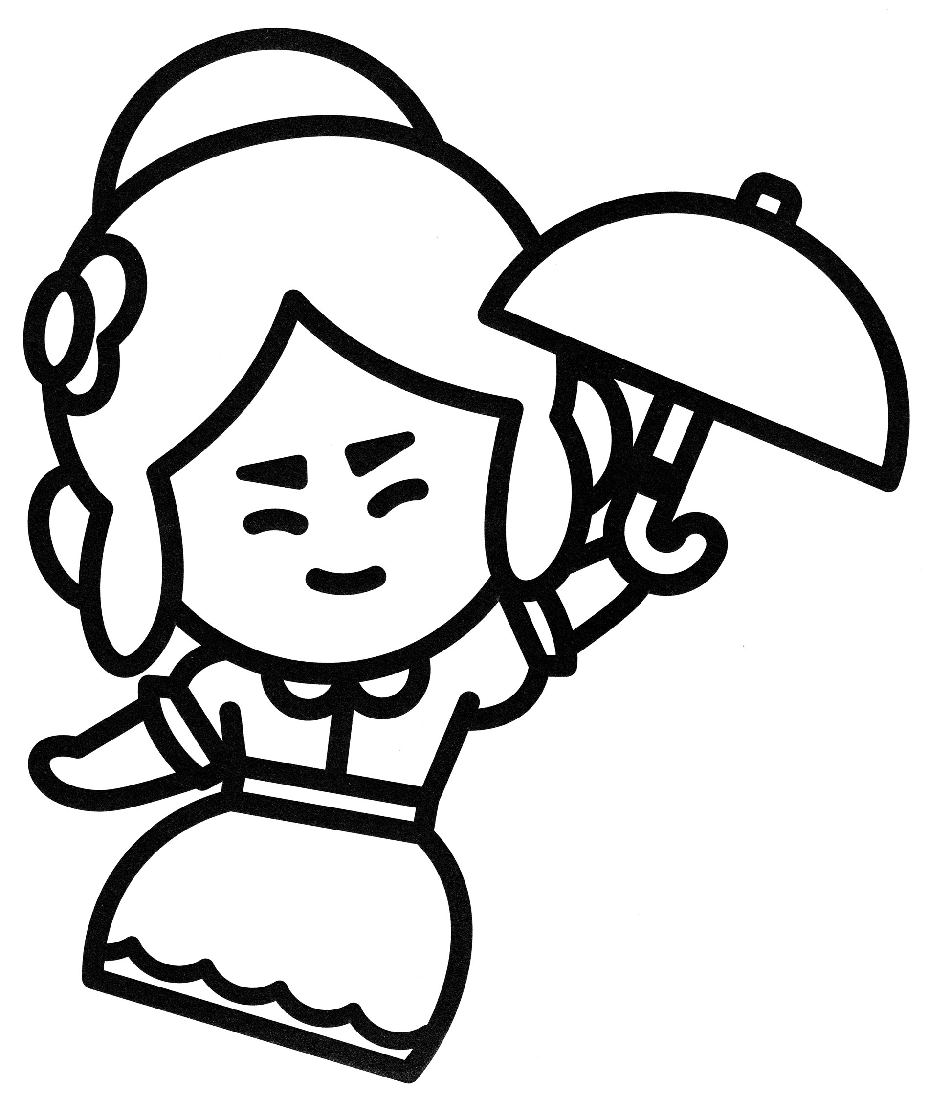 Piper with umbrella coloring page brawl stars