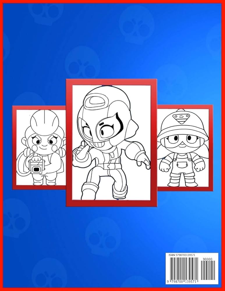 Brawl stars coloring book amazing brawl stars coloring book for those who love edgar leon crow spike mortis tara piper pam frank game designs for kids and adults âxâ size