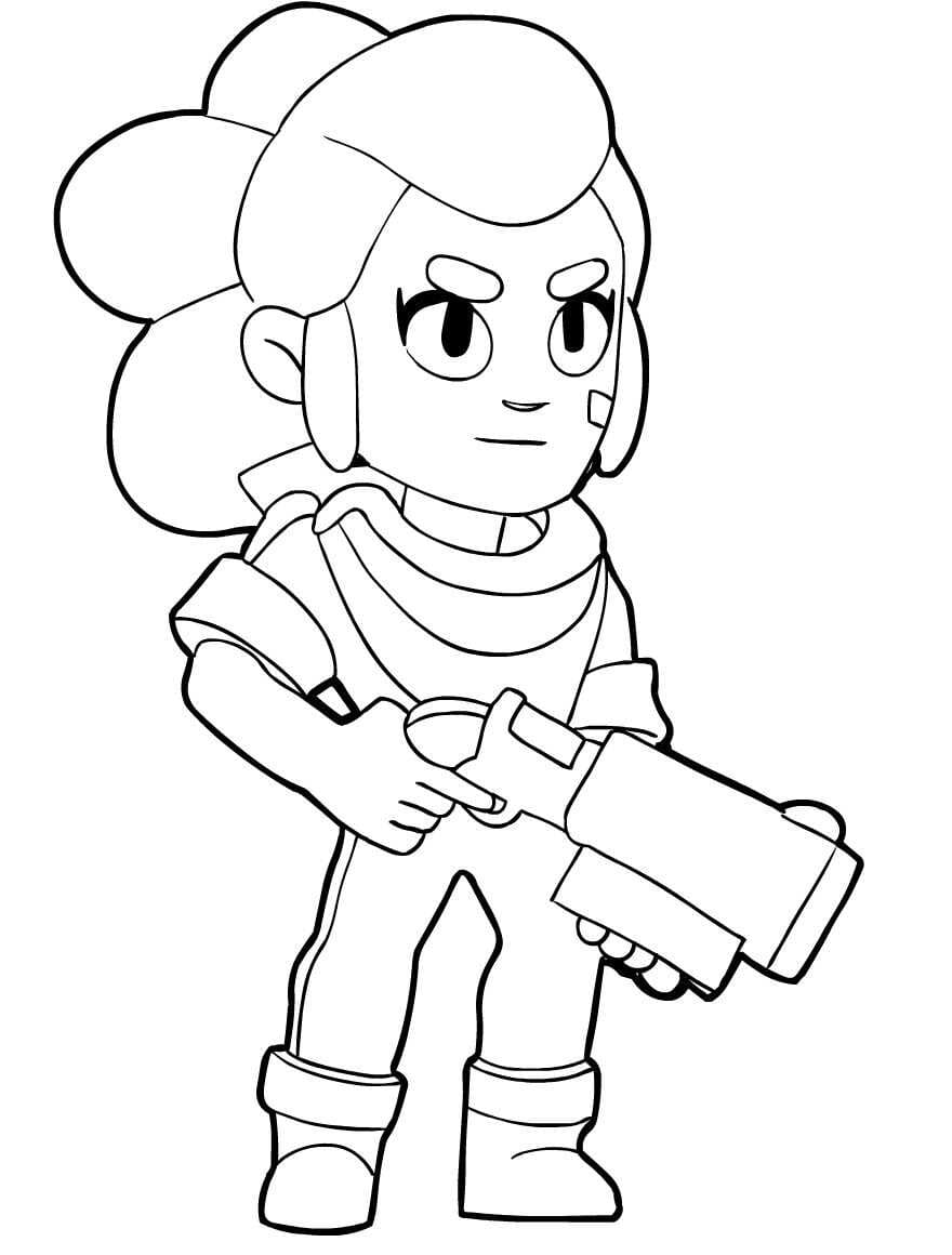 Piper from brawl stars coloring page