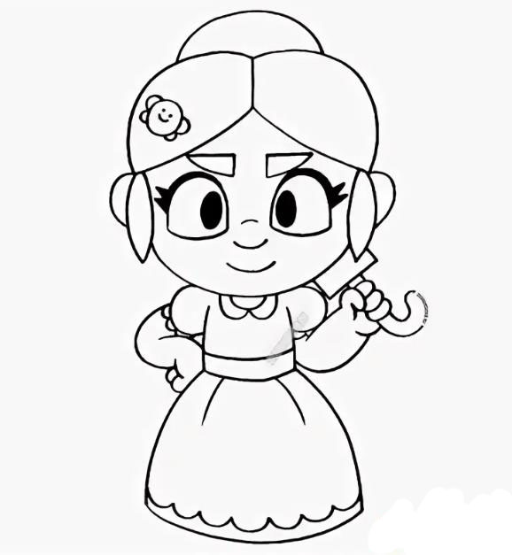 Piper from brawl stars coloring pages print for free