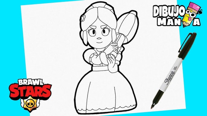 How to draw new piper brawl stars super easy drawing tutorial with coloring page