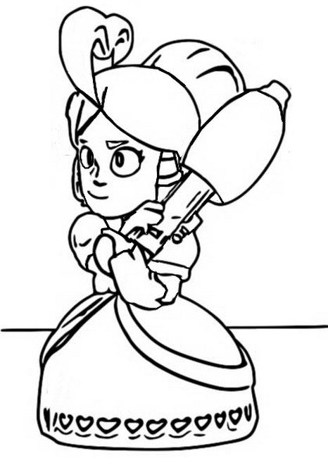 Coloring page brawl stars skins cupid piper