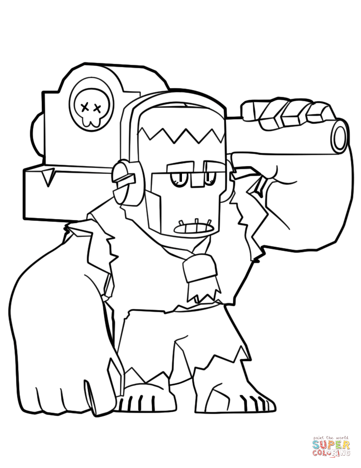 Brawl stars frank coloring page free printable coloring pages