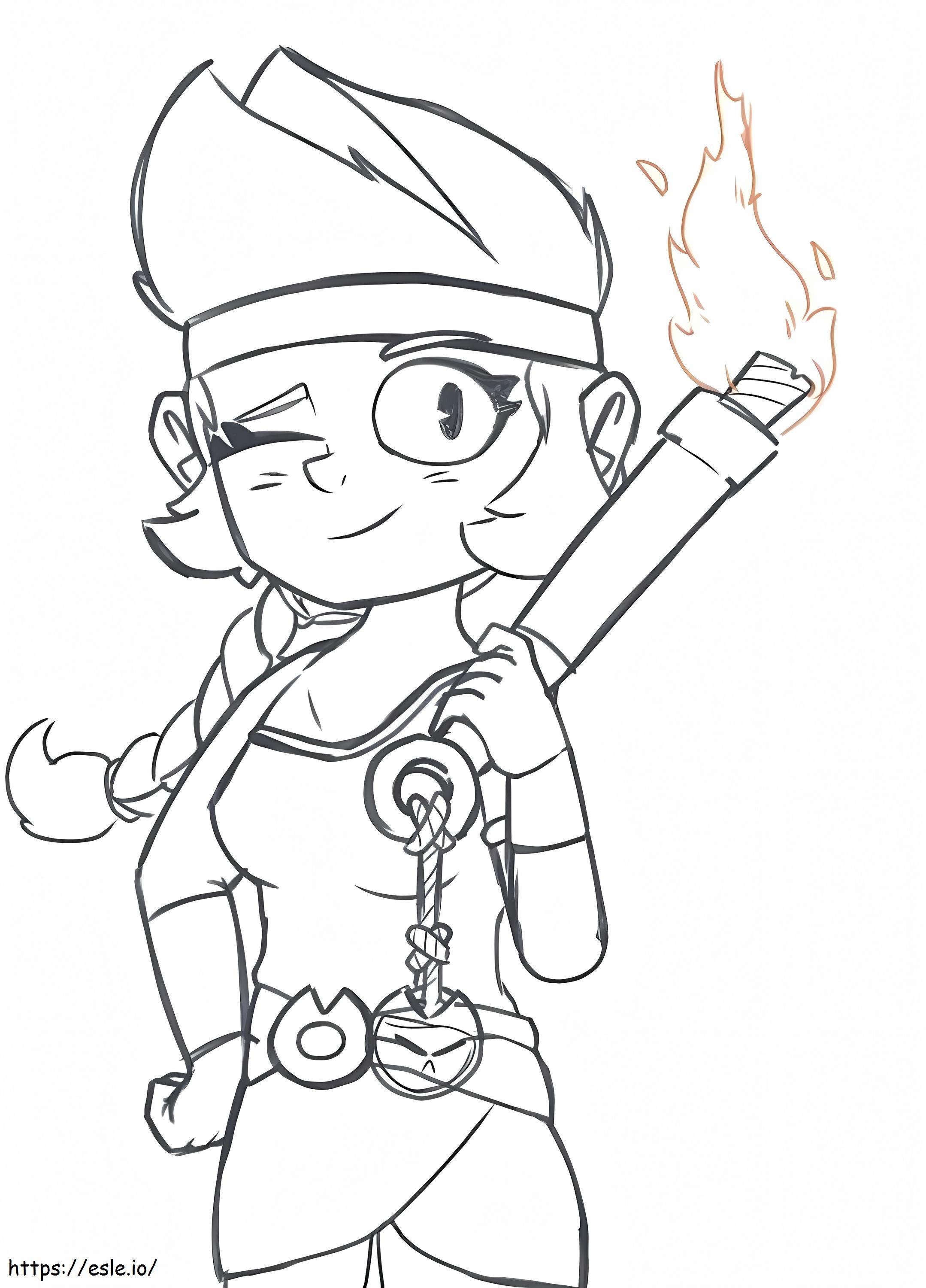 Wonderful amber brawl stars coloring page