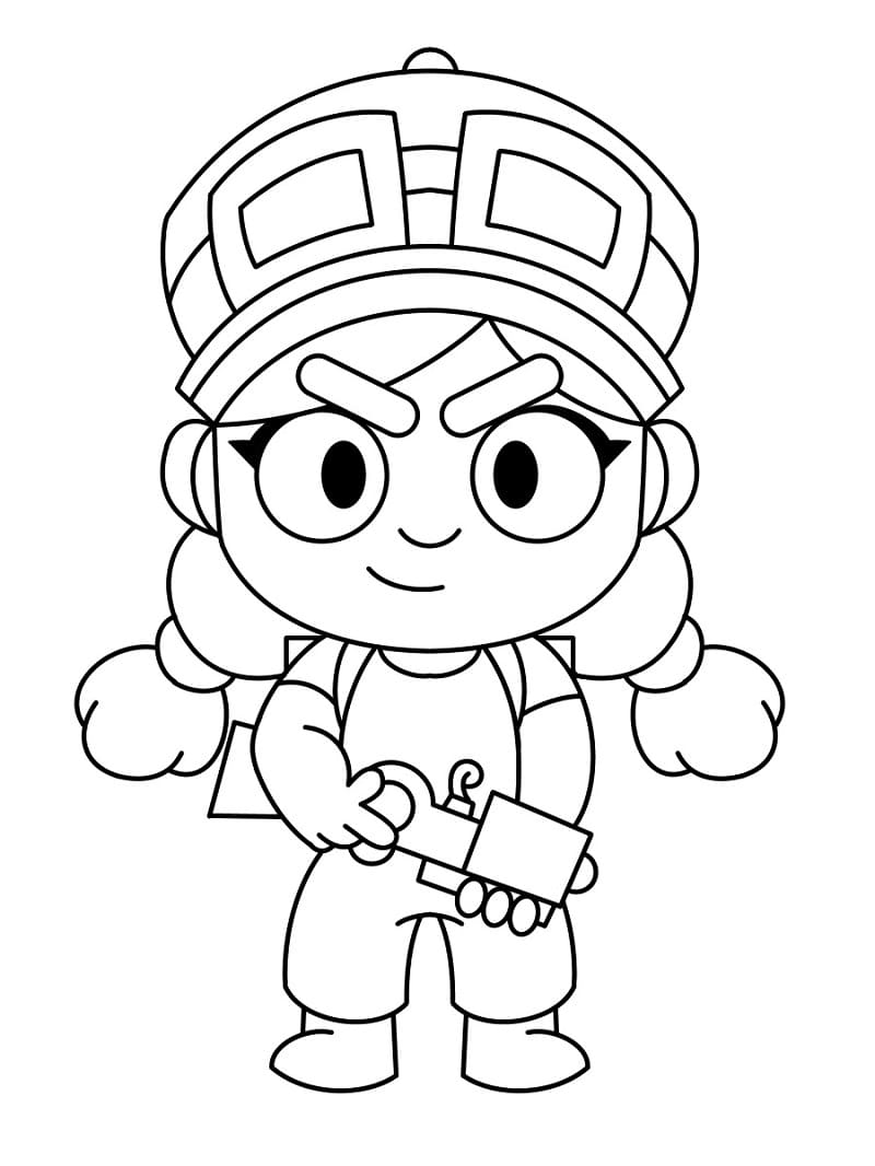 Piper from brawl stars coloring page