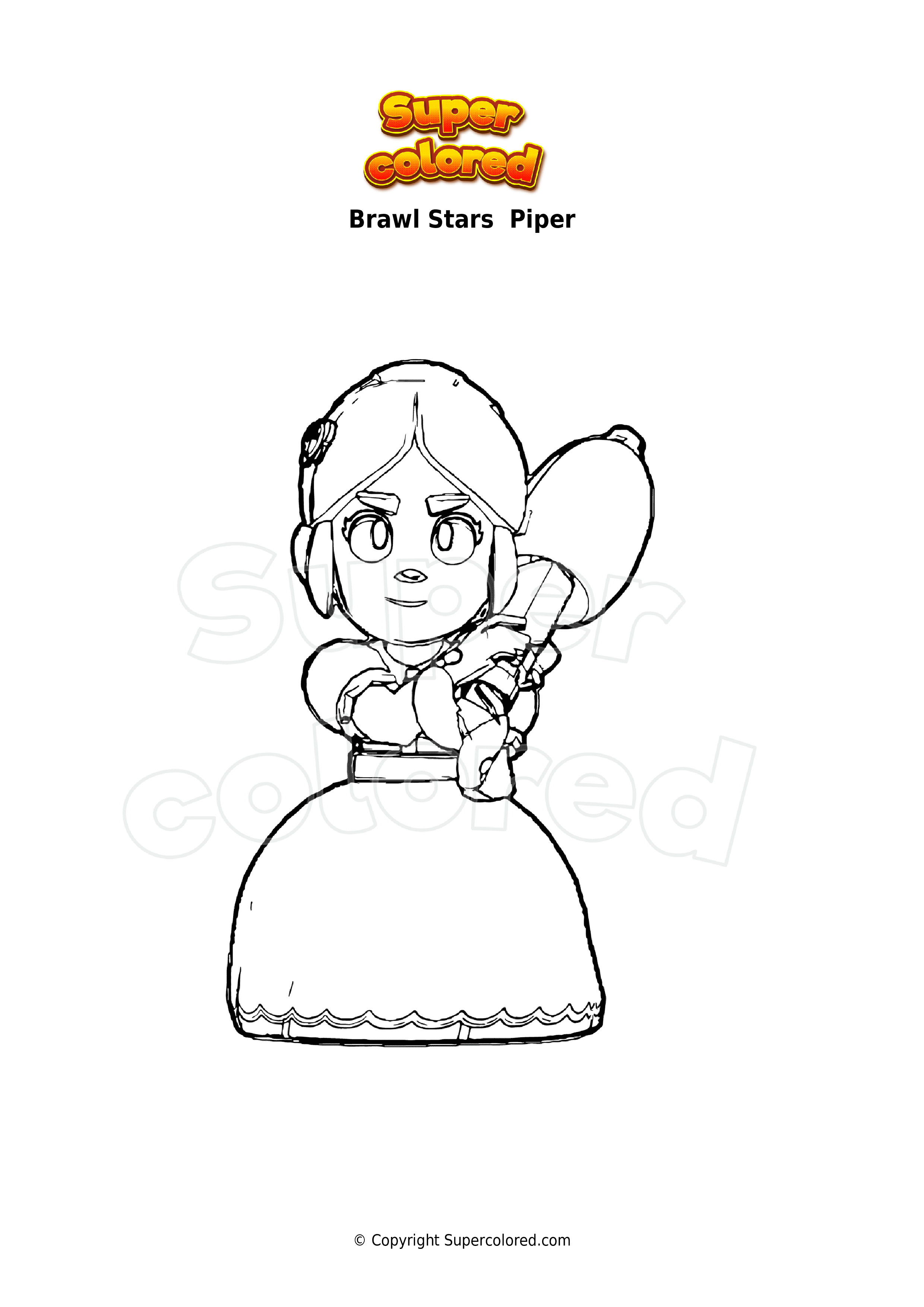 Coloring page brawl stars piper