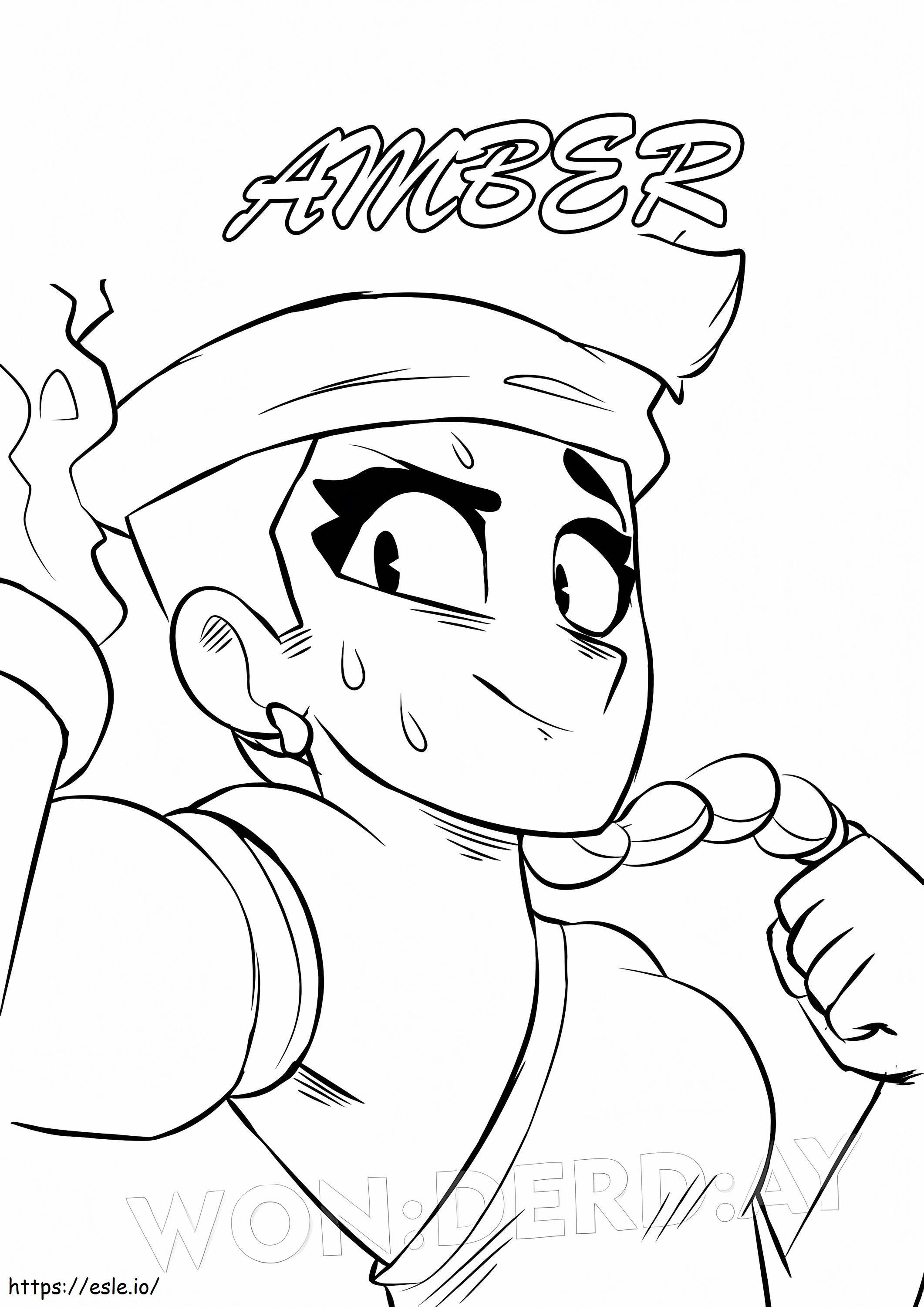 Amber brawl stars coloring page