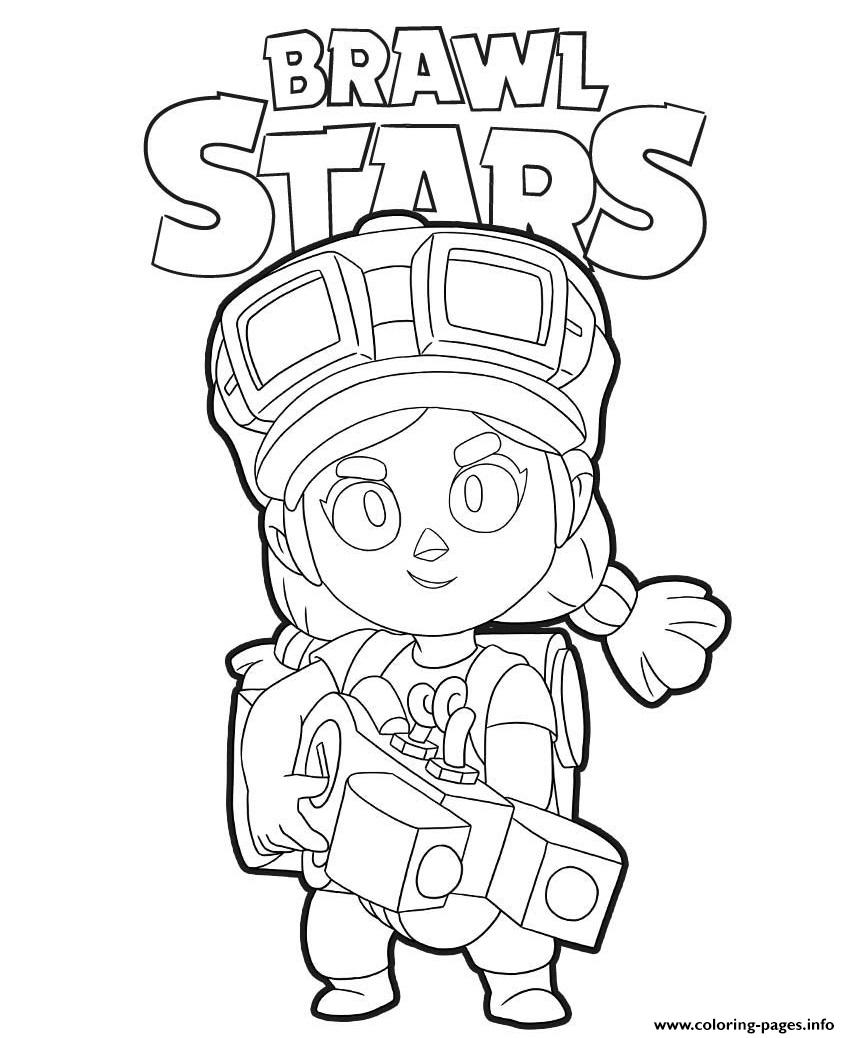 Jessie brawl stars coloring page printable