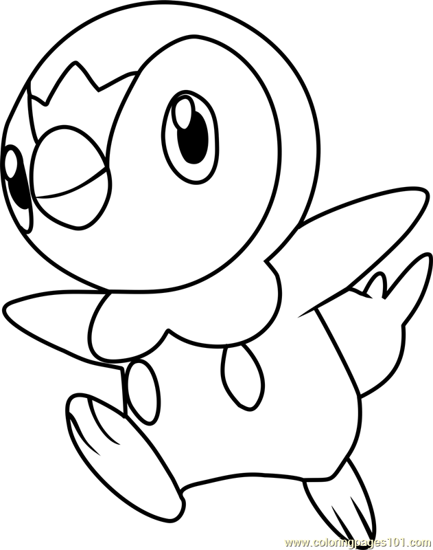 Piplup pokemon coloring page for kids