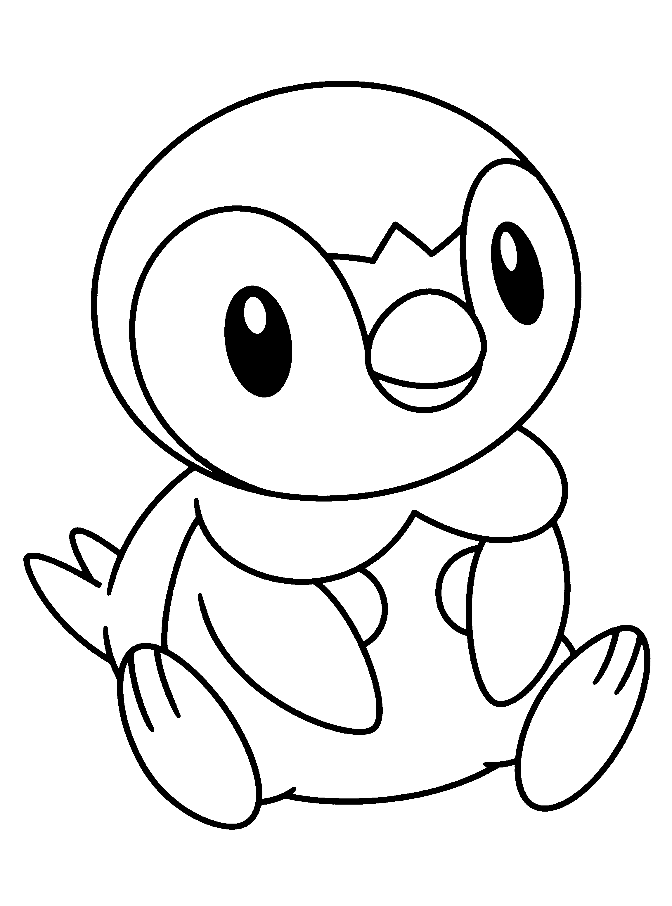 Piplup pokemon coloring page