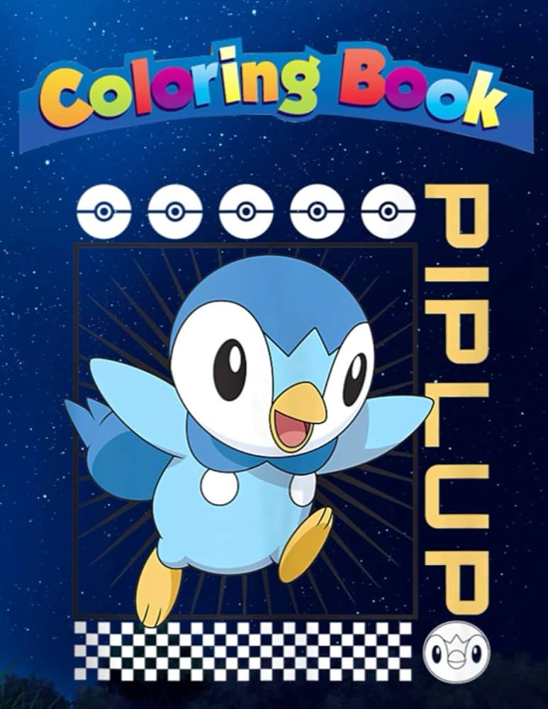 Coloring book pokemonss piplup tank top children coloring book pages to color axelsson anshelm books