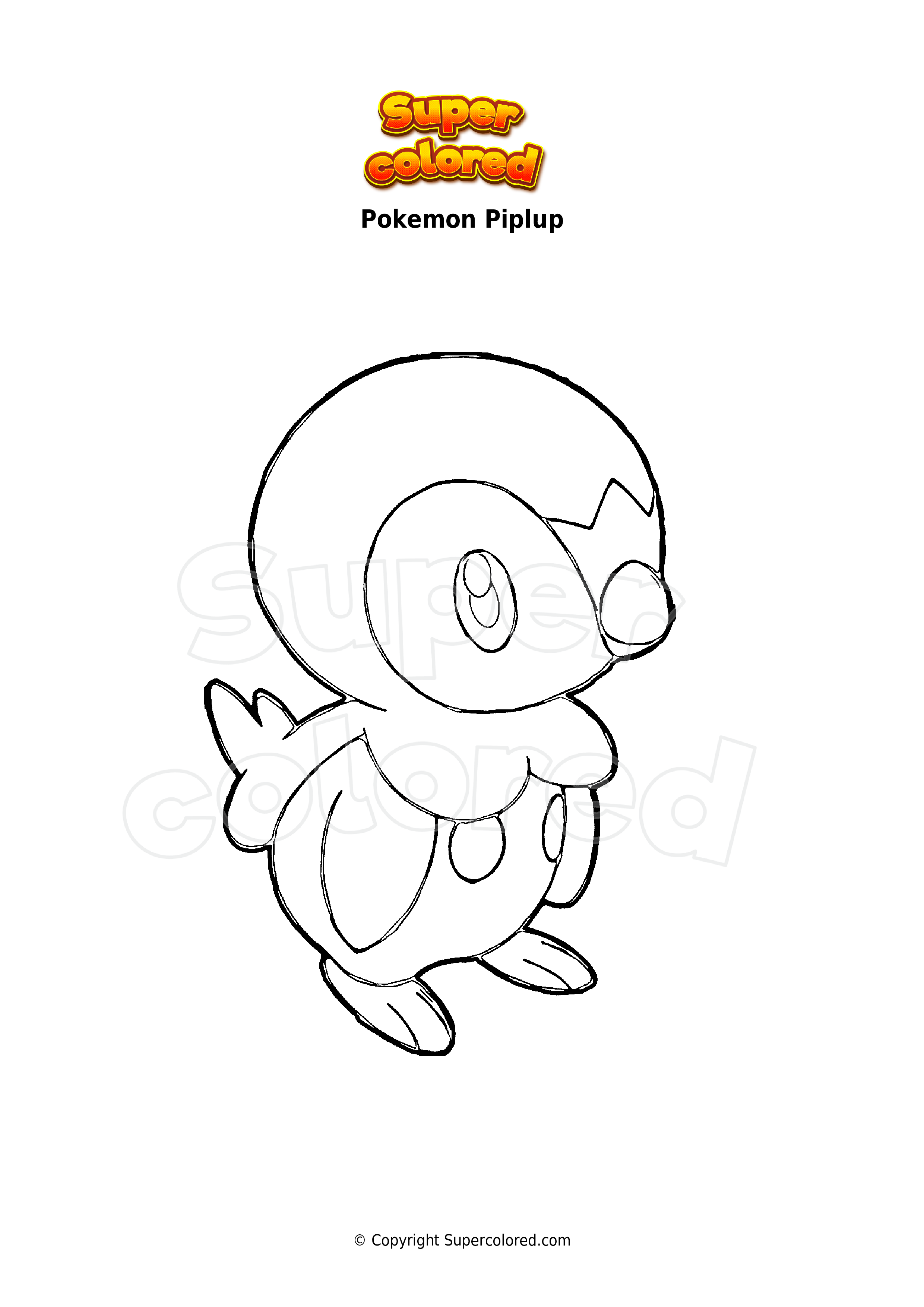 Coloring page pokemon piplup