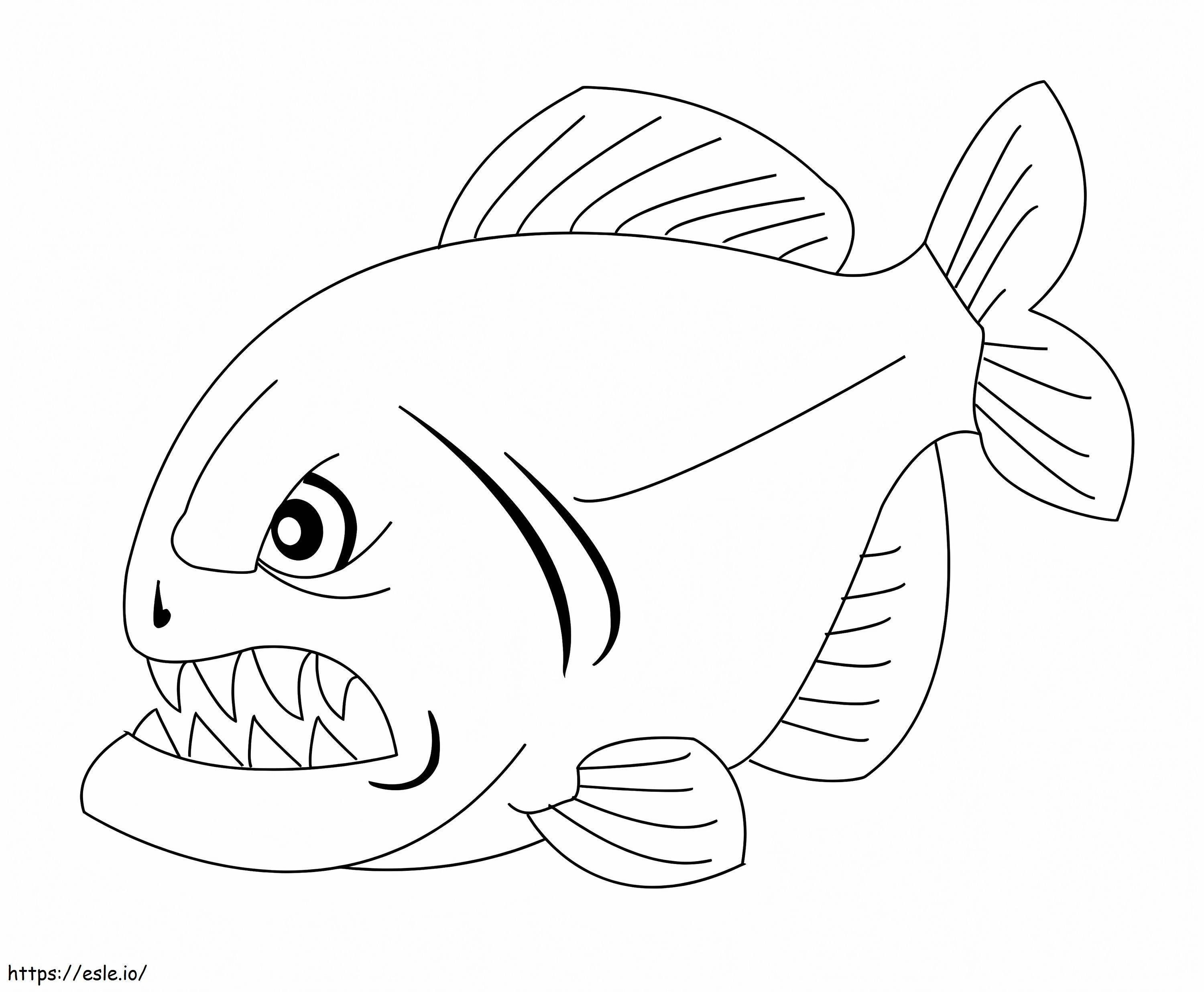 Angry piranha coloring page