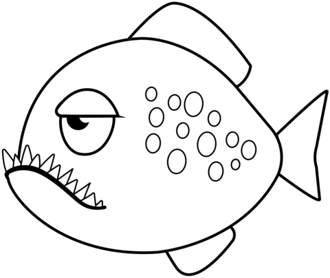 Piranha coloring page free printable coloring pages