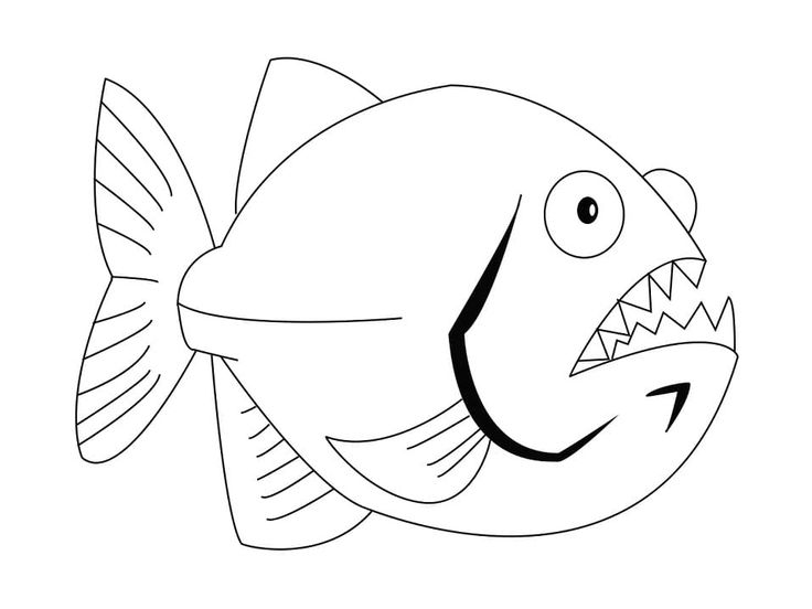 A piranha coloring page coloring pages free printable coloring pages printable coloring pages