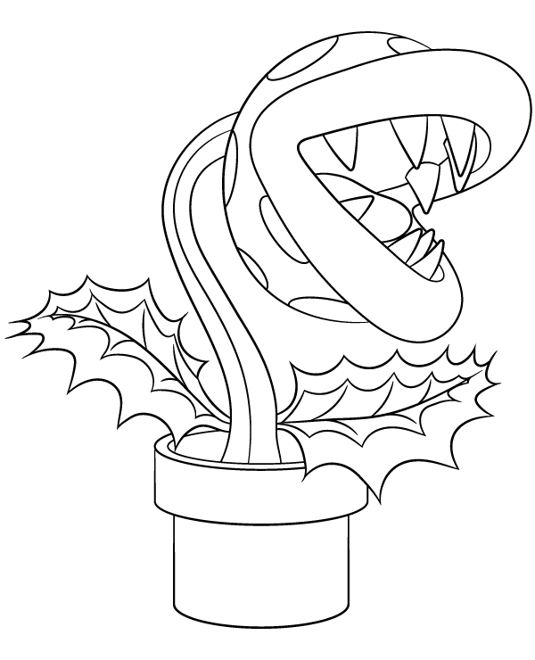 Piranha plant coloring sheet