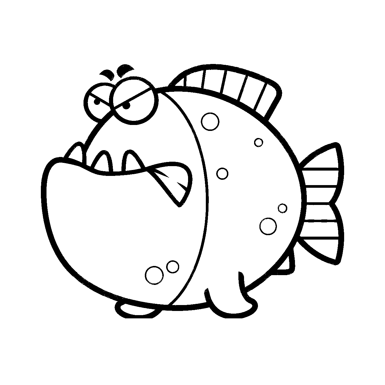 Online coloring pages coloring page angry piranha coloring download print coloring page