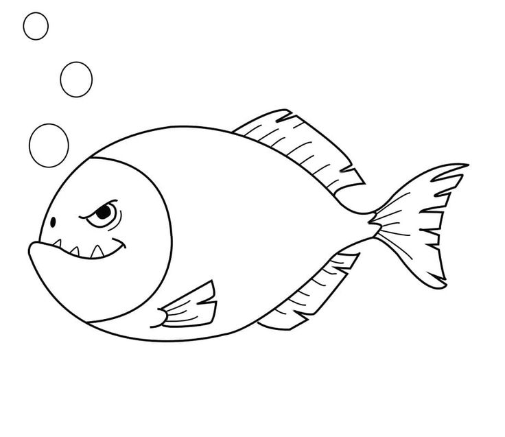 Cartoon piranha coloring page monster coloring pages free printable coloring free printable coloring pages