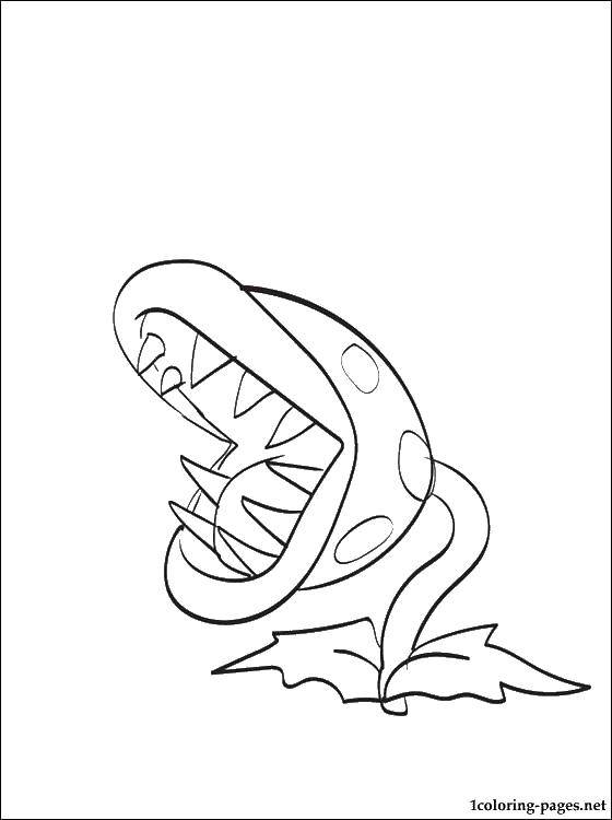 Online coloring pages coloring page dangerous flower zombies vs plants download print coloring page