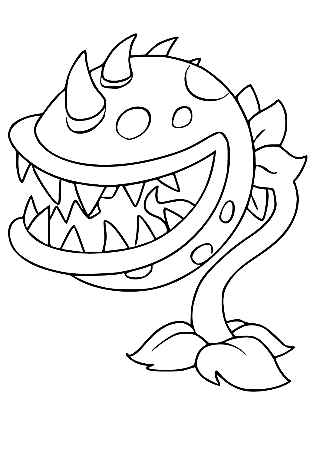 Free printable plants vs zombies flower coloring page for adults and kids