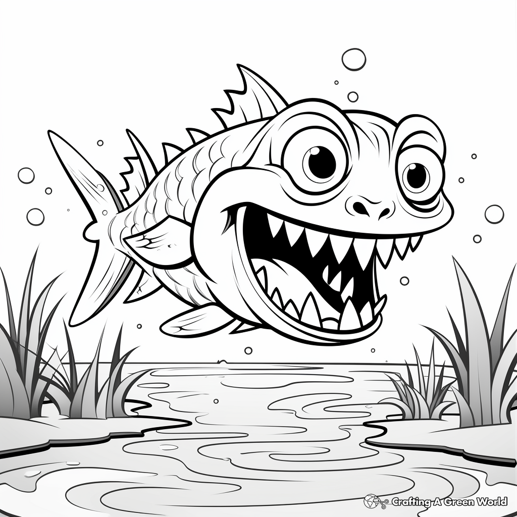 Piranha coloring pages