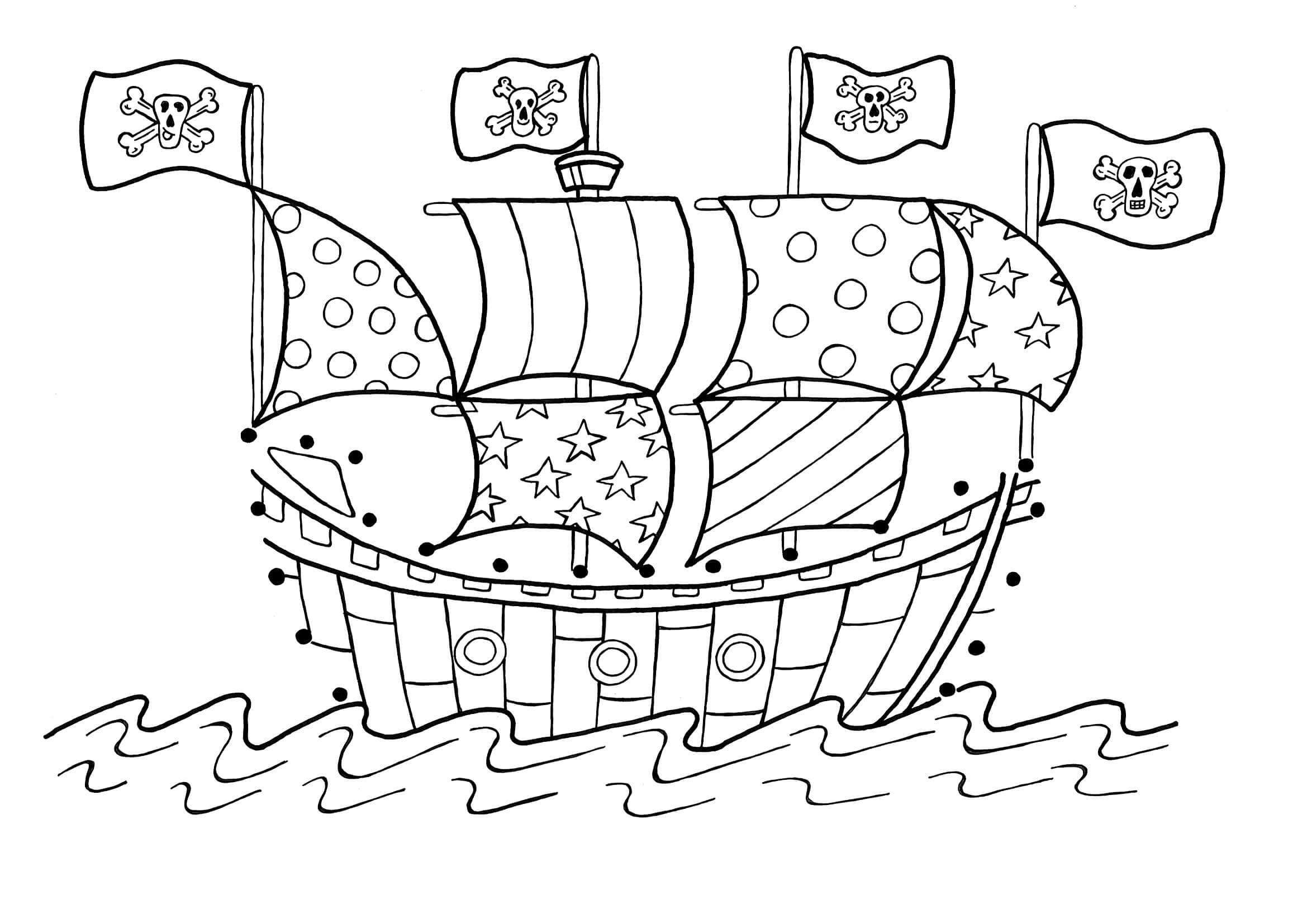 Pirate ship barbara coloring page