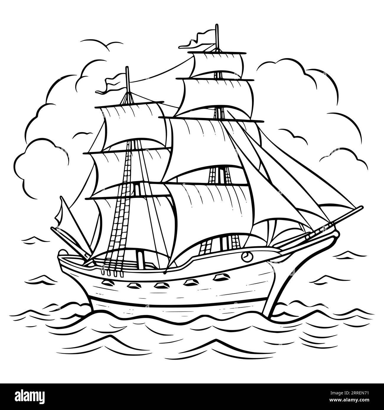 Pirate ship coloring pages hi