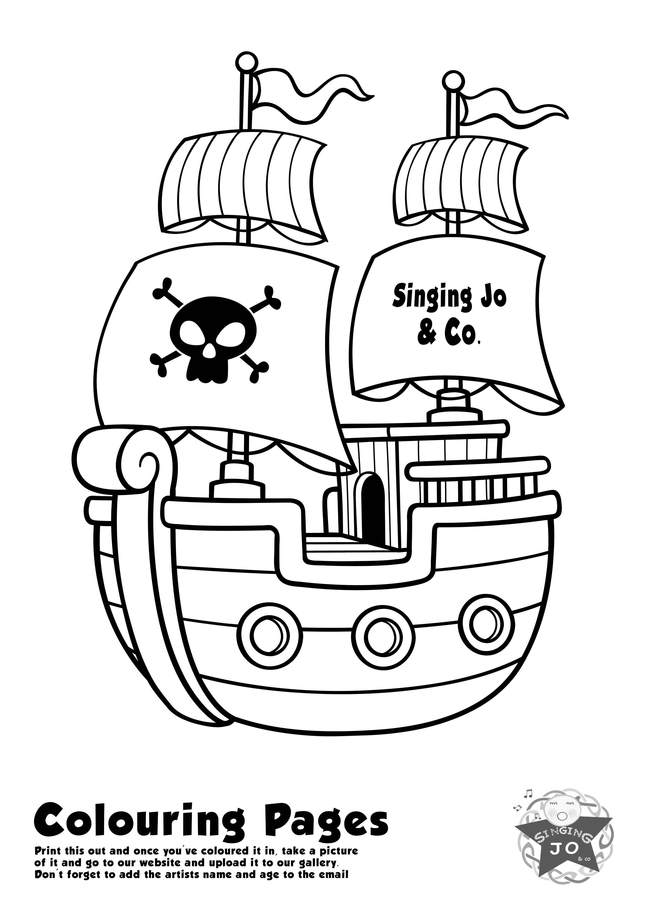 Pirate ship colouring singing jo co