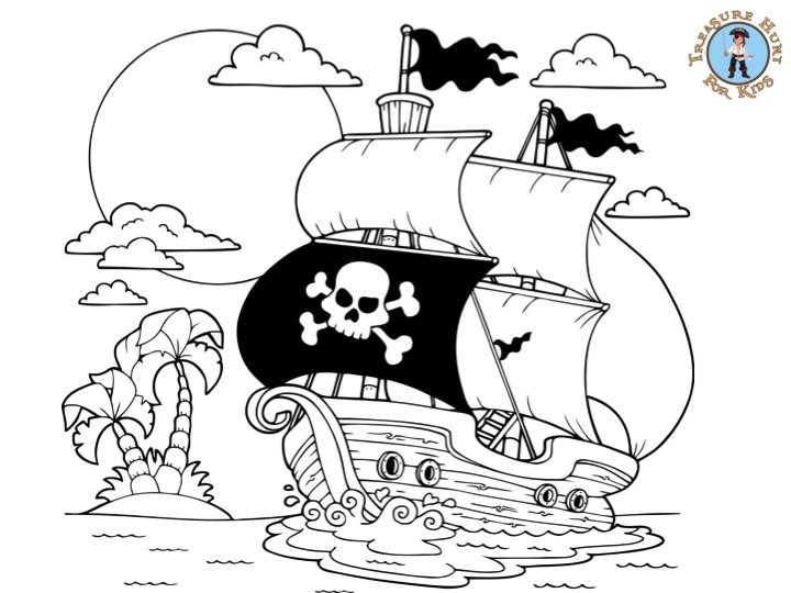 Pirate ship coloring page