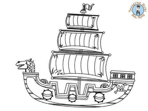 Pirate ship coloring page