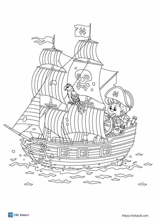 Free ship coloring pages