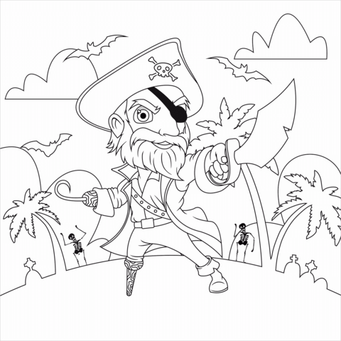 Pirate coloring page free printable coloring pages