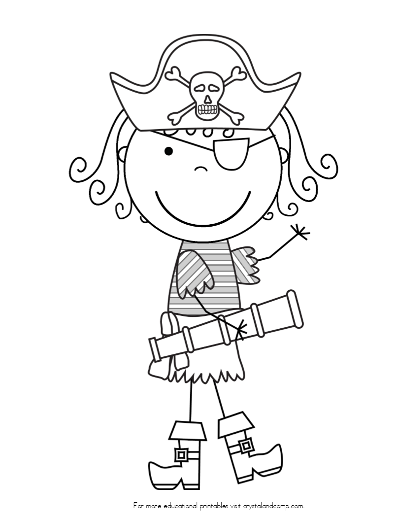 Pirate coloring pages story